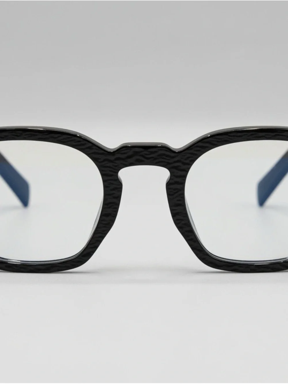 Prada Black Square-Angled Optical Frames with Gold Temple Details